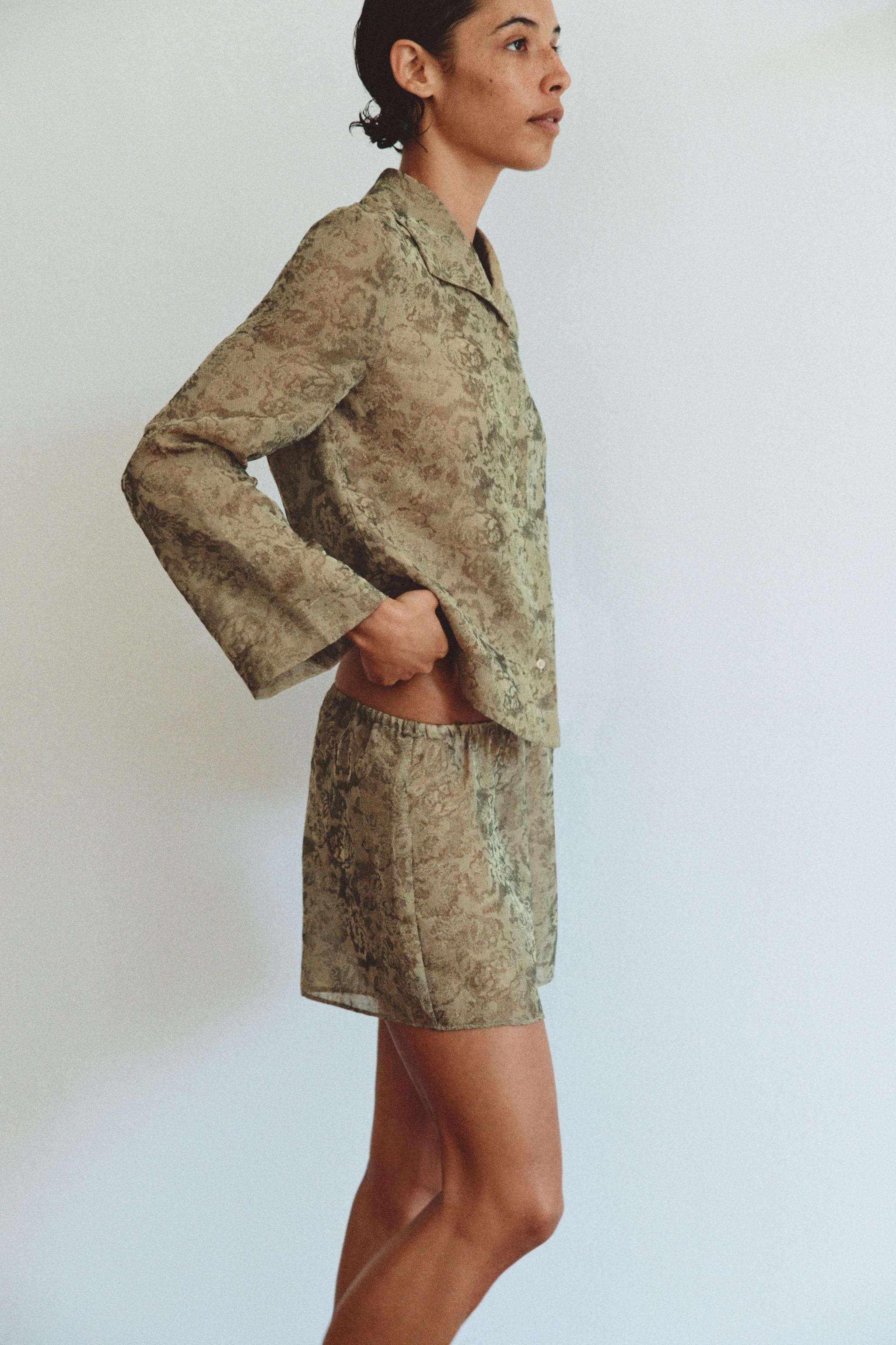 SHORT JACQUARD MÉLANGE CUPRO